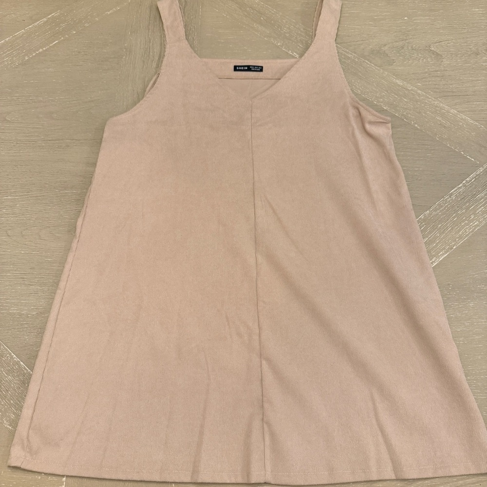 SHEIN Beige Corduroy Shift Jumper dress for winter Family Pics